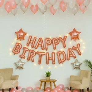 Rose Gold Birthday Home Decor