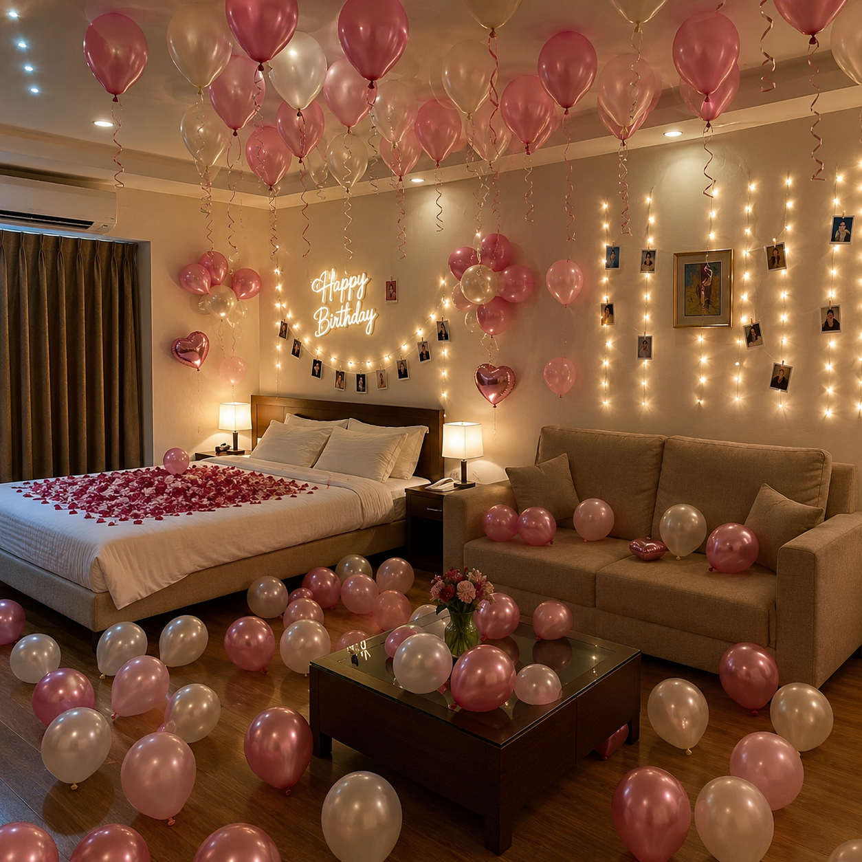 Surprise Birthday Decoration at Home | Balloon & Photo Decoration Setup